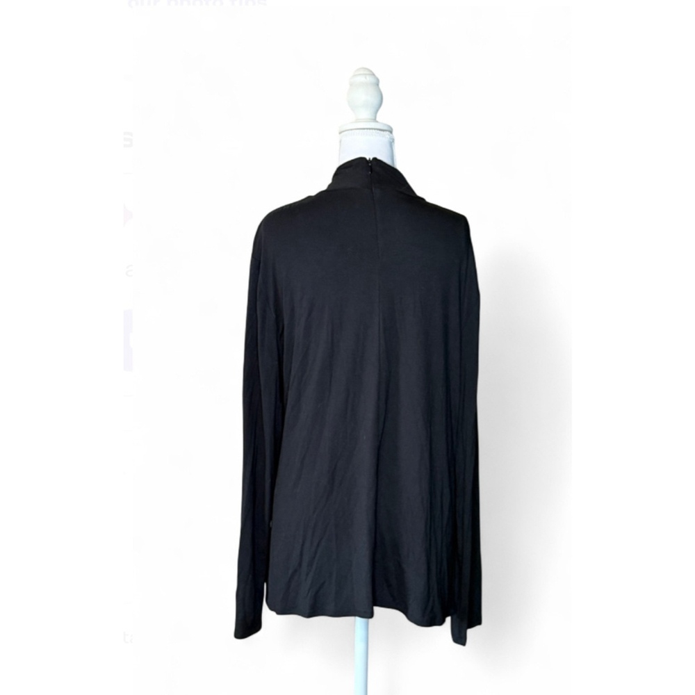 Gibson & Latimer Black Cutout Neck Long Sleeve Top XXL Stretchy - Picture 2 of 4